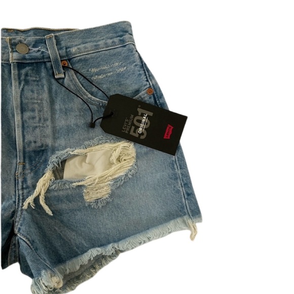 NWT, LEVI'S, 501 HIGH-WAISTED CUTOFF SHORTS - 27 - Picture 6 of 9